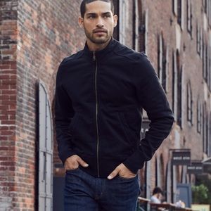 American Giant Men Classic Moto Full ZIP Jacket Black Sz Medium USA